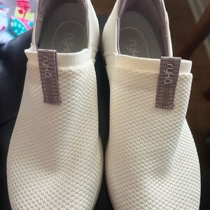 Ryka White and Purple Slip-On Shoes